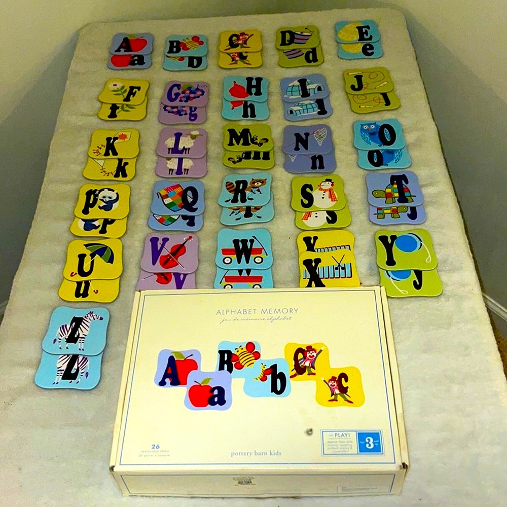 Pottery barn, kids, alphabet, memory game